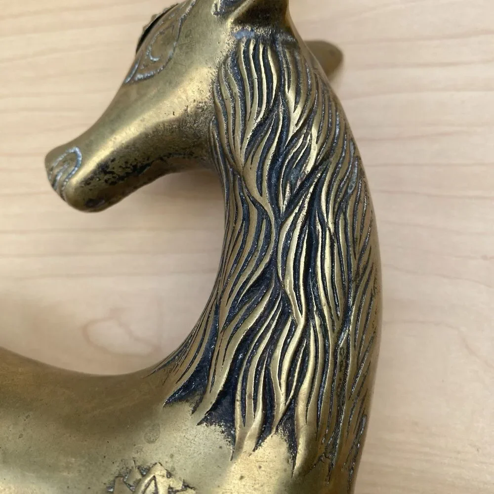 Vintage Solid Brass Metal Decorative Sarreid Deer Animal Statue Artwork Art